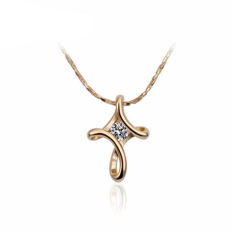 Knotted Cross Crystal Luxury Necklace