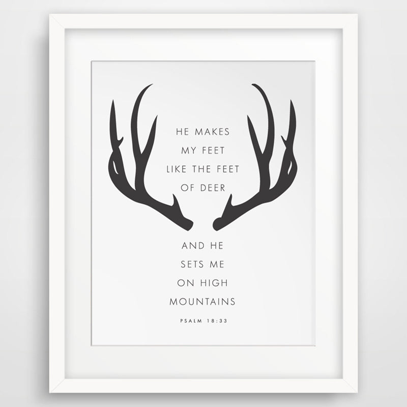 Deer Christian Bible Verse  Wall Poster