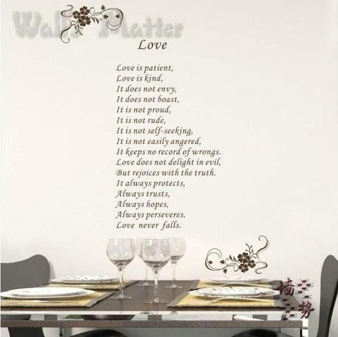 1 Corinthians 13:4-8 Quote Wall Decal
