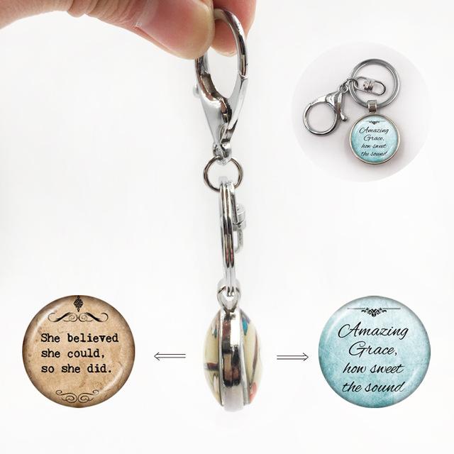 Double-Sided Dome Bible Verse Pendant Jewelry