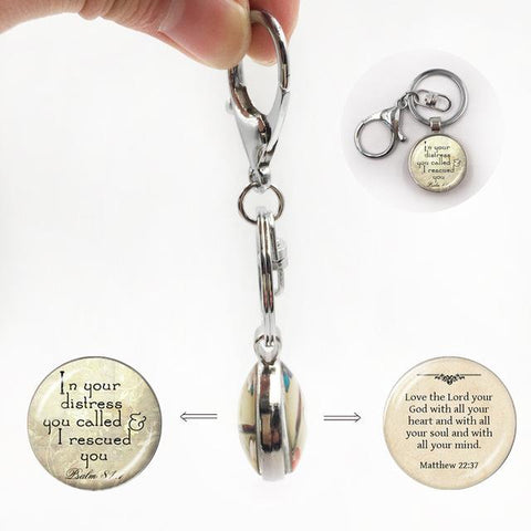 Double-Sided Dome Bible Verse Pendant Jewelry