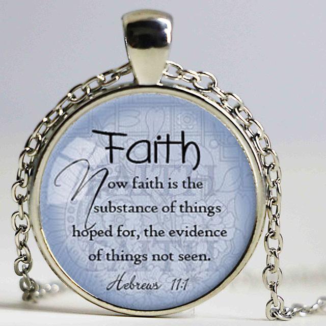 Faith Glass Cabochon Pendant Jewelry