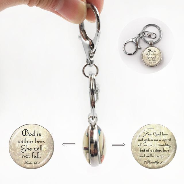 Double-Sided Dome Bible Verse Pendant Jewelry