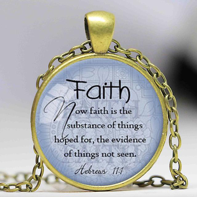 Faith Glass Cabochon Pendant Jewelry