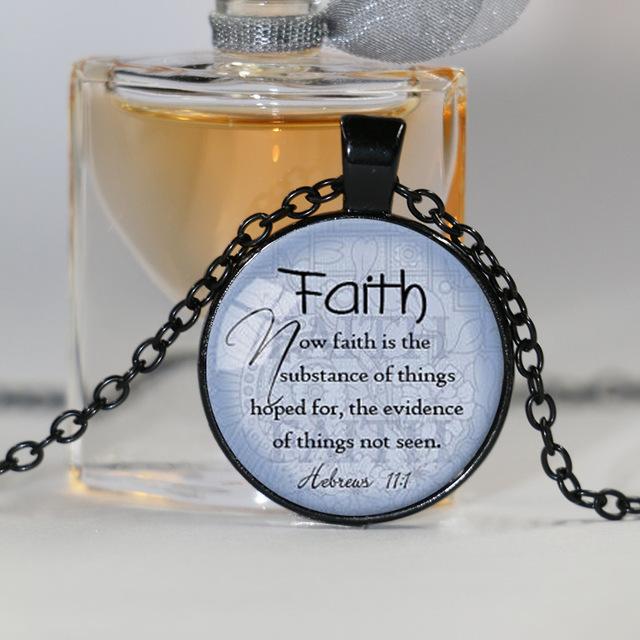 Faith Glass Cabochon Pendant Jewelry