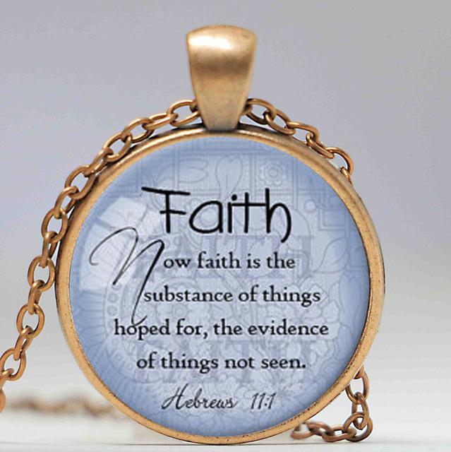 Faith Glass Cabochon Pendant Jewelry