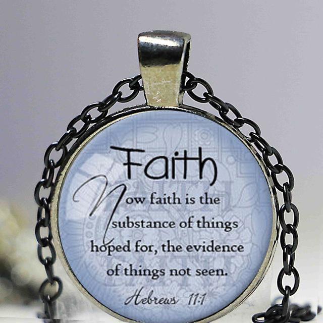 Faith Glass Cabochon Pendant Jewelry