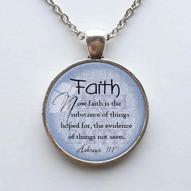 Faith Glass Cabochon Pendant Jewelry