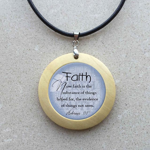 Faith Glass Cabochon Pendant Jewelry