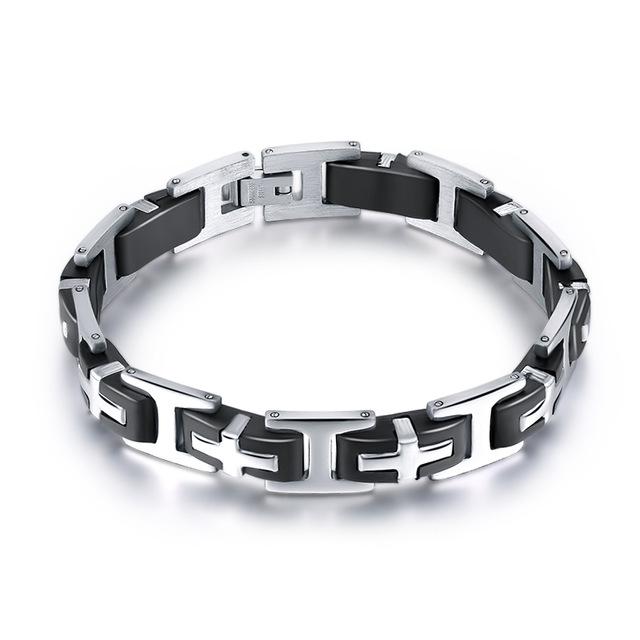 Silver Christian Link Bracelet