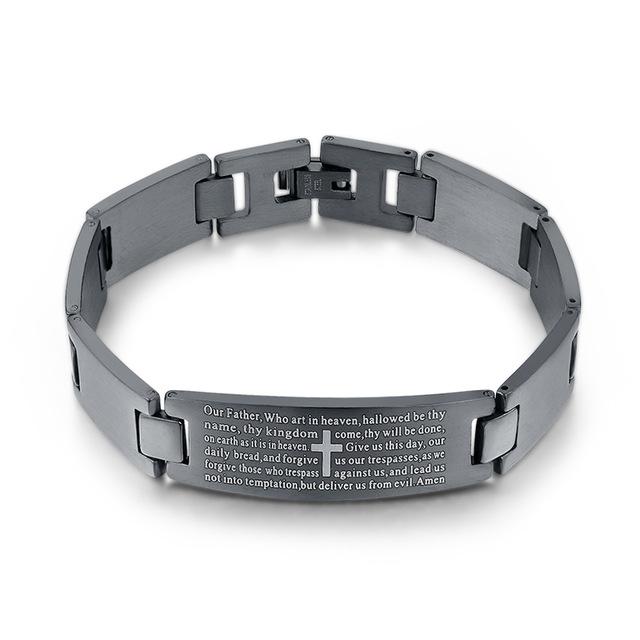 Silver Christian Link Bracelet