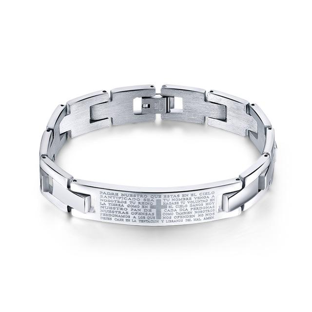 Silver Christian Link Bracelet