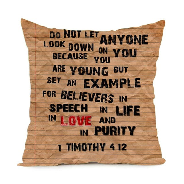 Christian Bible Verse Pillow Case